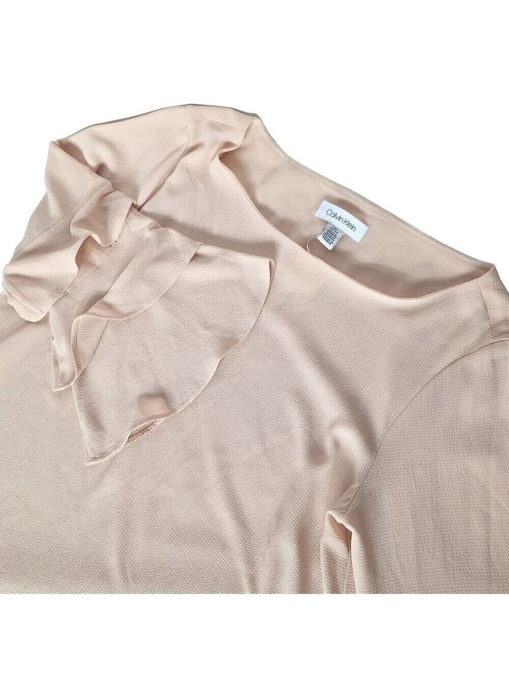 Calvin Klein Blush Textured Blouse Top Medium